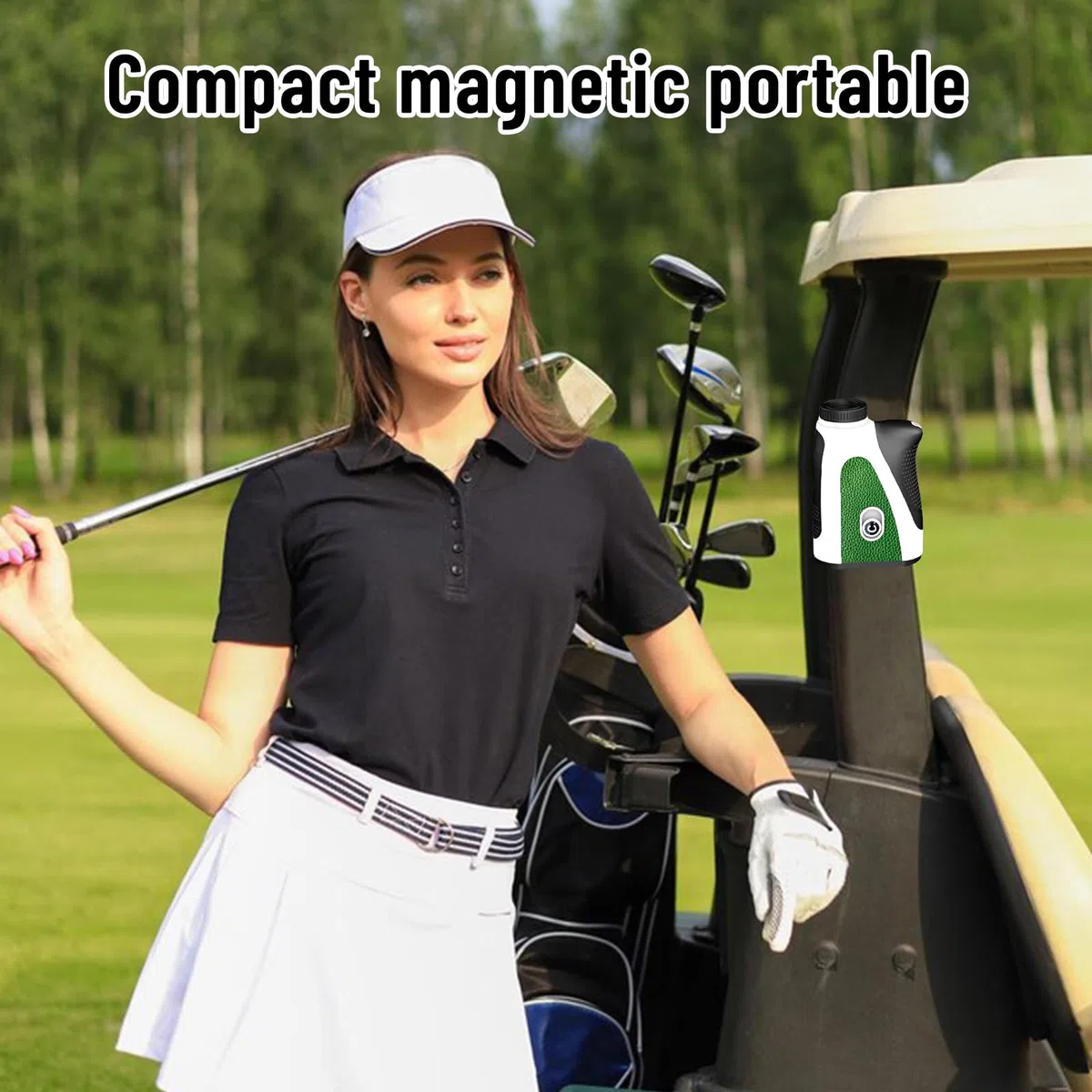 PTHTECHUS Telémetro de Golf con inclinación, telémetro láser de 1200 Yardas con Banda magnética, Aumento de 7X, Bloqueo de asta de Bandera con vibración, Impermeable IPX4, Recargable para Hombres