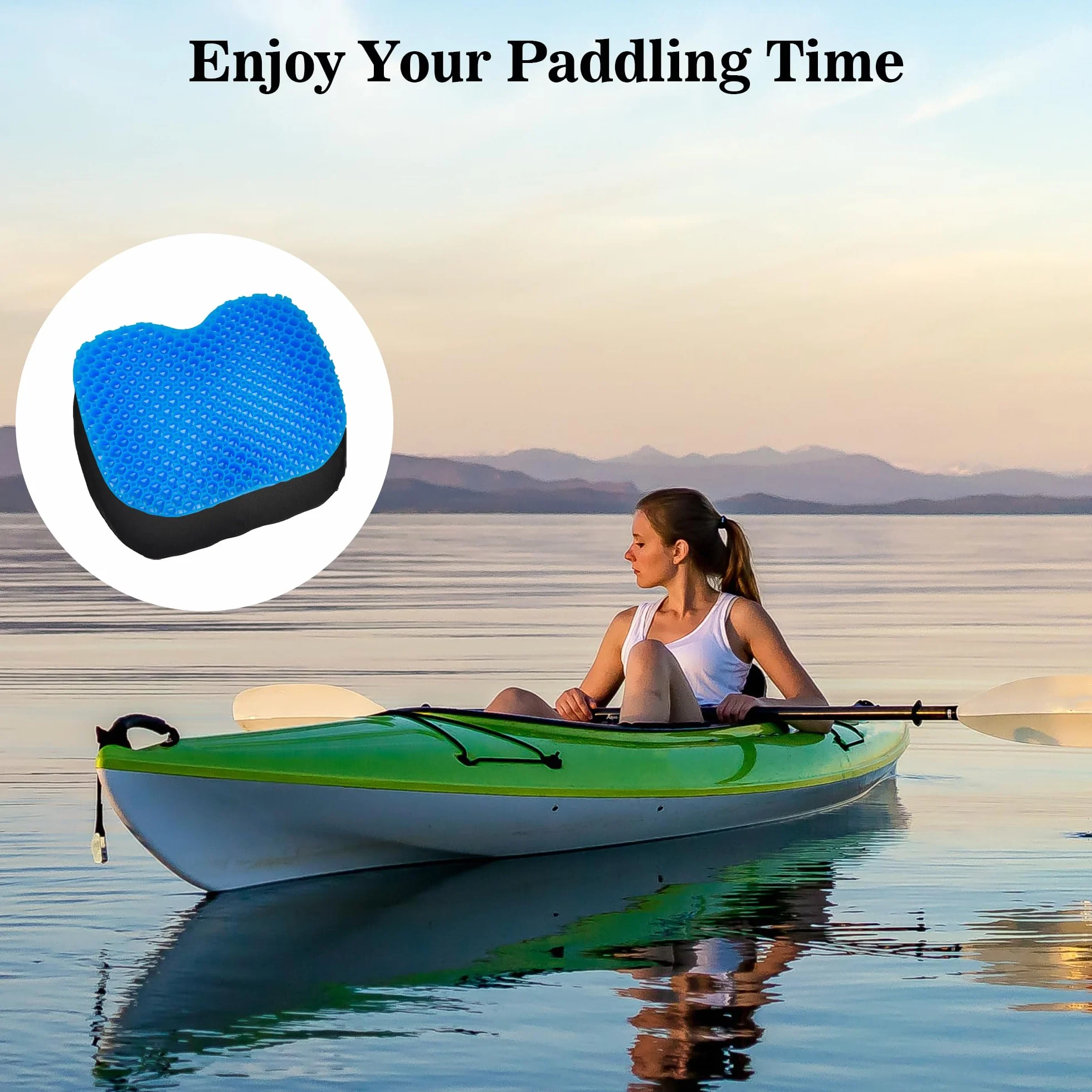 Cojín de Asiento de Kayak, Antideslizante Cojín de Asiento de Gel para Larga Sentada en Barco, Canoa, Sup, Silla