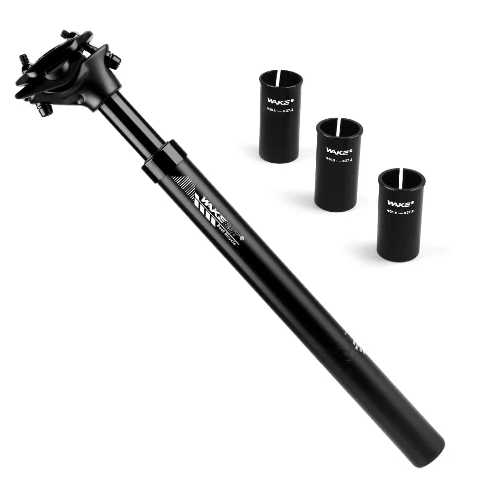 CYSKY Tija de Sillín de Suspensión 27.2 x 350mm con Adaptador de Tija de Sillín 28.6mm 30.9mm 31.6mm, Amortiguador de Tija de Sillín para Bicicleta de Montaña Bicicleta de Carretera