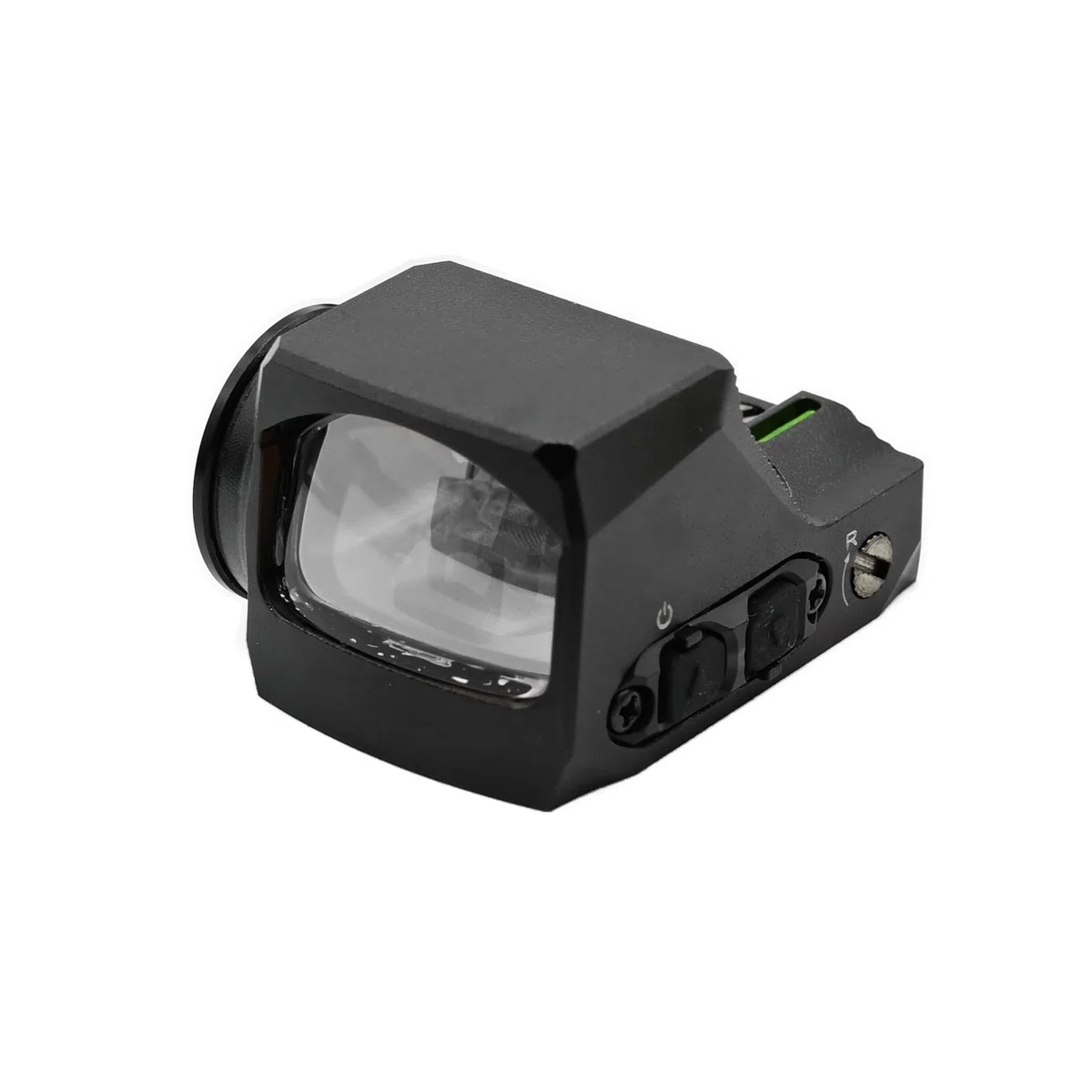 R-X - Mira de punto verde de 1 x 24 mm con mira trasera de fibra óptica y soporte de riel Picatinny para pistola de caza, Shake Awake