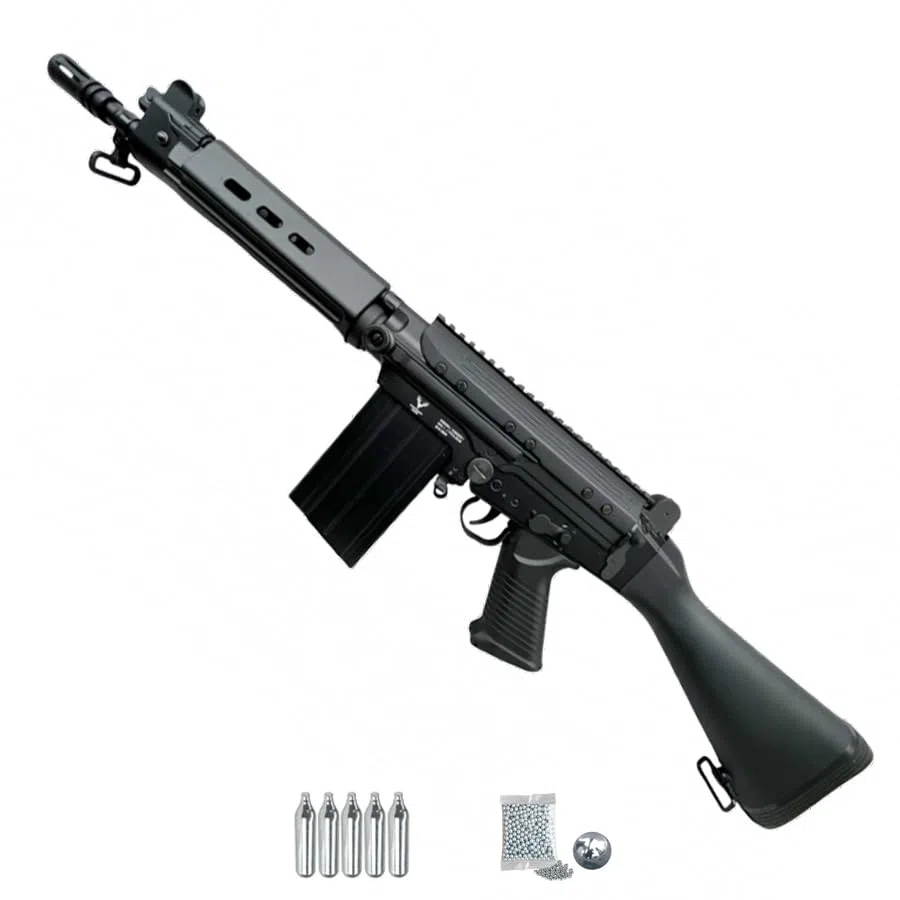 Carabina Huntsman Arms Fal (4,5mm) | Pack Que Incluye: Rifle Tipo metralleta semiautomática de Aire comprimido + CO2 + balines (Bolas de Acero BB's)