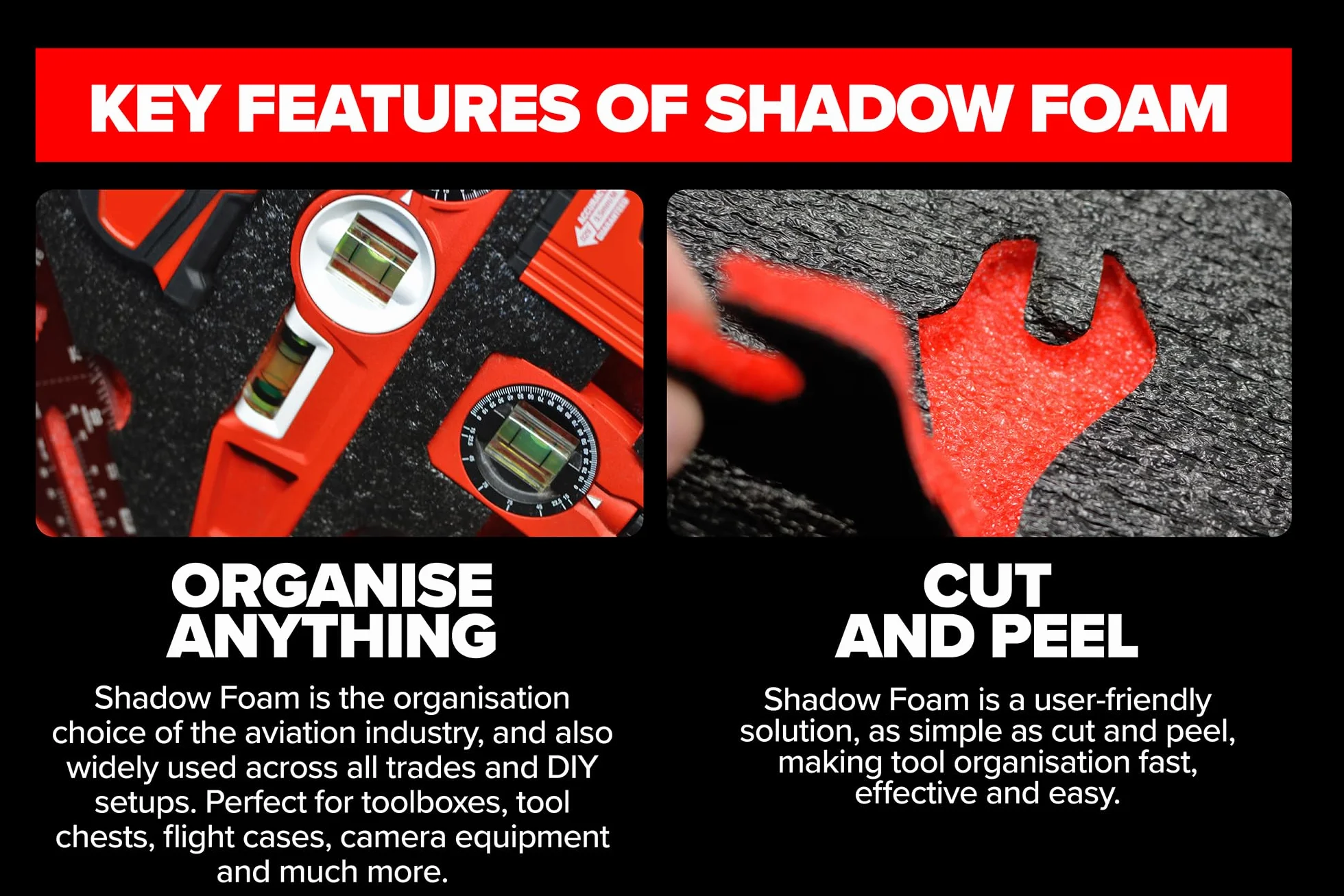 Shadow Foam Insertos para funda rígida mediana Nuprol | Insertos de espuma para cortar y despegar para fundas de airsoft, organización de airsoft y organizadores