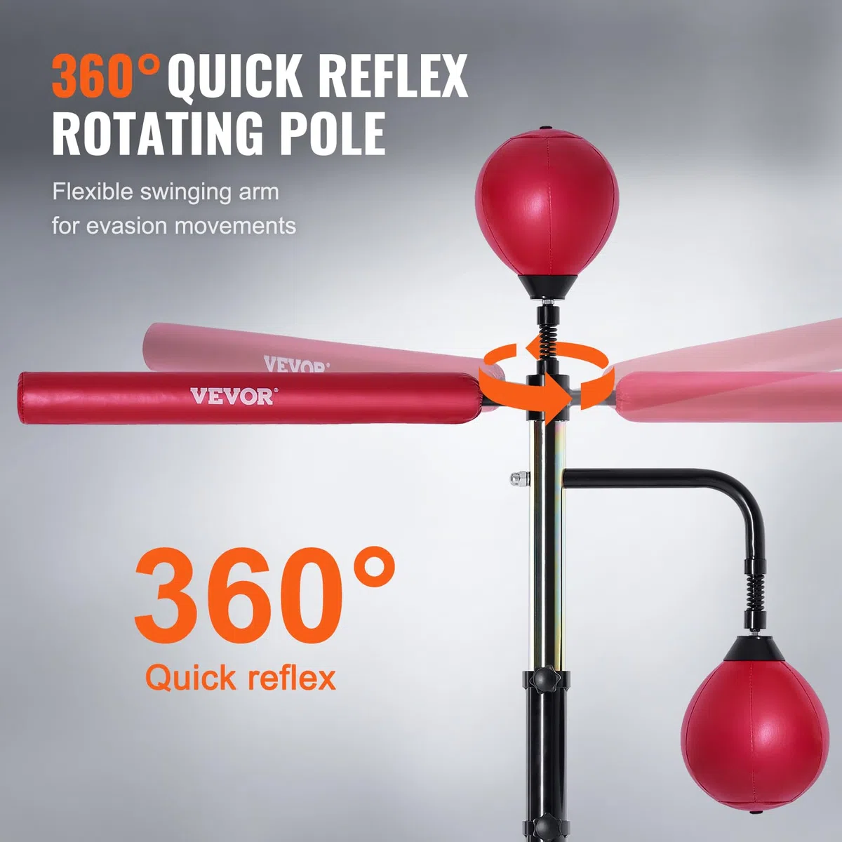 VEVOR Saco de Boxeo Con Soporte Ajustable 965 x 480 x 1580 mm Para Adolescentes y Adultos - Independiente Con Guantes Para Entrenamiento, Rojo