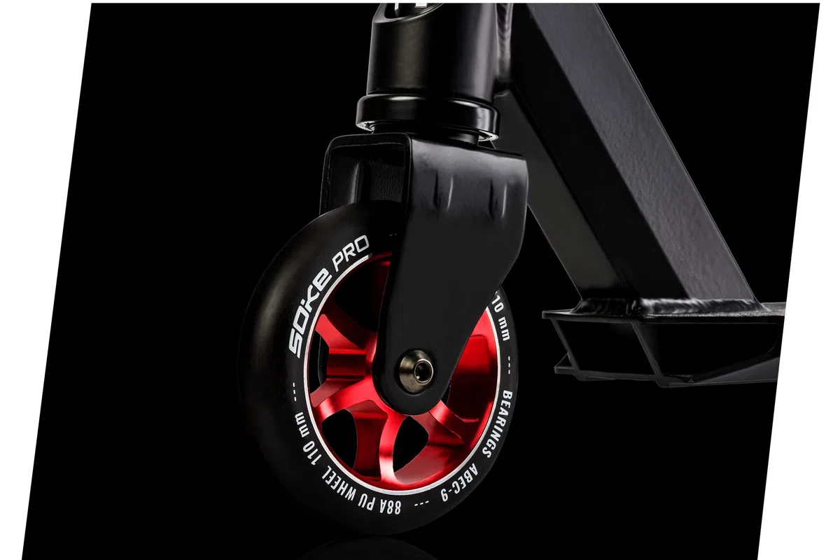 Soke Stunt Scooter Pro - Scooter Truco para Adultos y Niños, 2 Ruedas, Capacidad de Carga 100kg (Negro-Rojo)