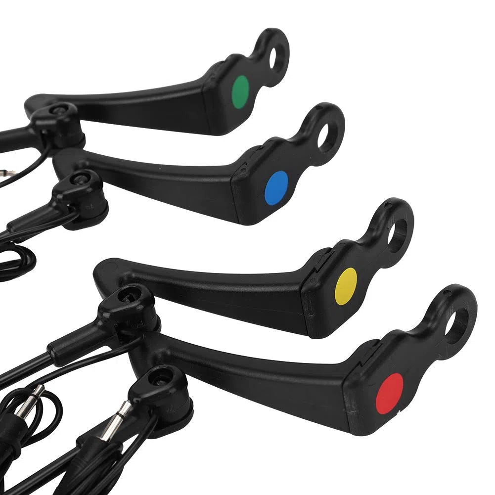 Alarma De Picadura De Pesca, 4 Piezas De Plástico, Perchas De Alarma De Picadura De Pesca, Alerta De Luz Y Sonido, Indicador De Cadena Oscilante, Accesorio para Equipo De Peces para Atraer Peces