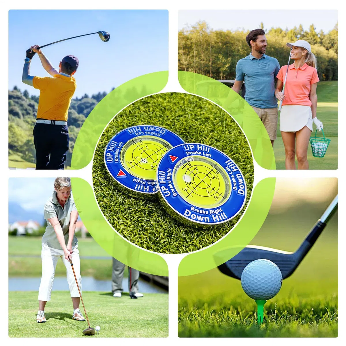 Genérico 2X Golf Putt Green Reader, Horizontal Bubble Level Tool, Golf Putting Alignment Aid, Portable Training Accessory for Reading Green Slopes, Ideal forAll Skill Levels