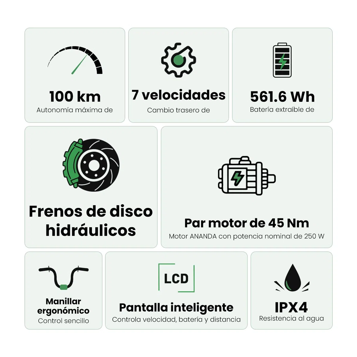 Bicicleta Eléctrica para Mujer 27,5", Motor 250W, Batería Extraíble 36V 15,6Ah hasta 100 km, Velocidad 25 km/h