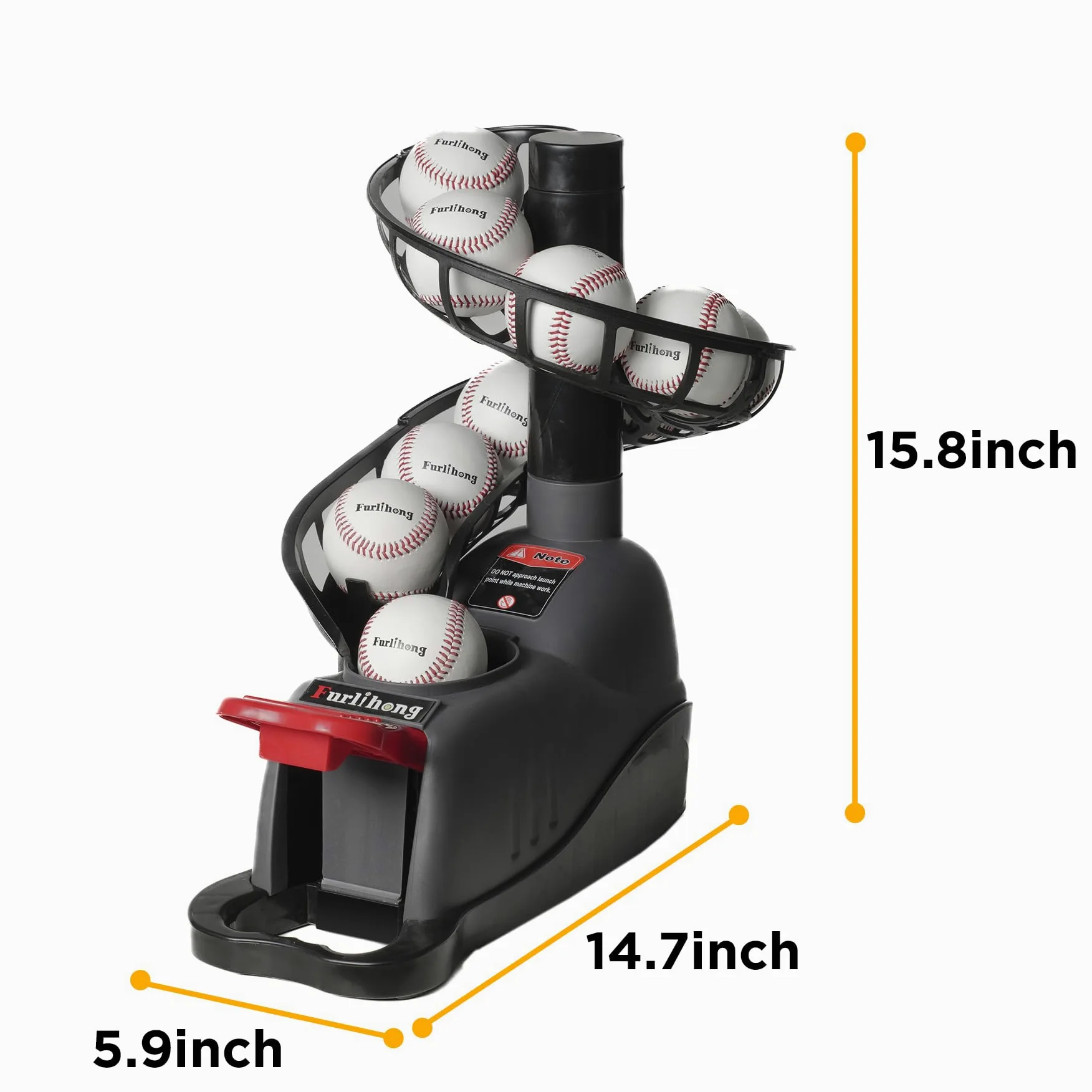 Furlihong 898BH - Máquina de Lanzamiento Suave de béisbol, ángulo Ajustable, Remo y liberación para lanzar, no Necesita Fuente de alimentación, Funciona con béisbol reglamentario