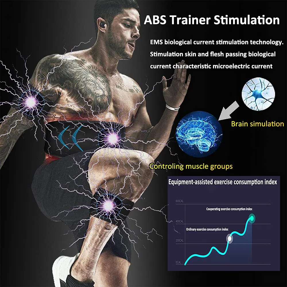 EMS Electroestimulador Muscular Abdominales, 10 Modos, 20 Niveles Diferentes para, Electroestimulacion Estimulación ABS Trainer para Abdomen/Brazo/Piernas/Cintur