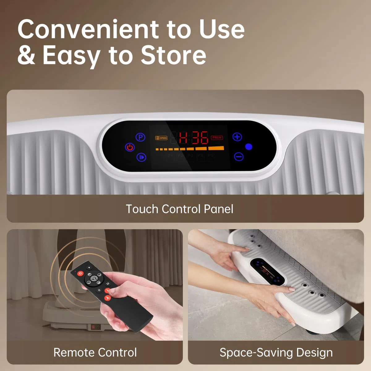 YAMO YV20 Plataforma Vibratoria Fitness | 99 Niveles de Velocidad, 5 Programas, Mando a Distancia y Bandas de Resistencia | Pantalla LED Táctil, Capacidad Carga de 150KG