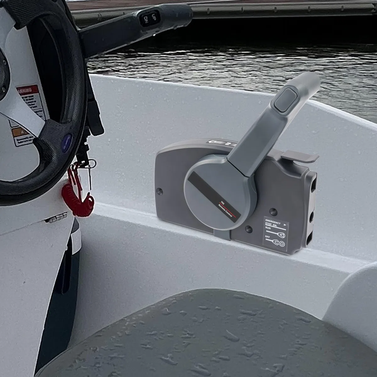 Caja de control remoto fuera de borda ligera, válvula de acelerador y control de palanca de gas con cuerda de seguridad, control preciso, para pequeños barcos de pesca, yates de recreo