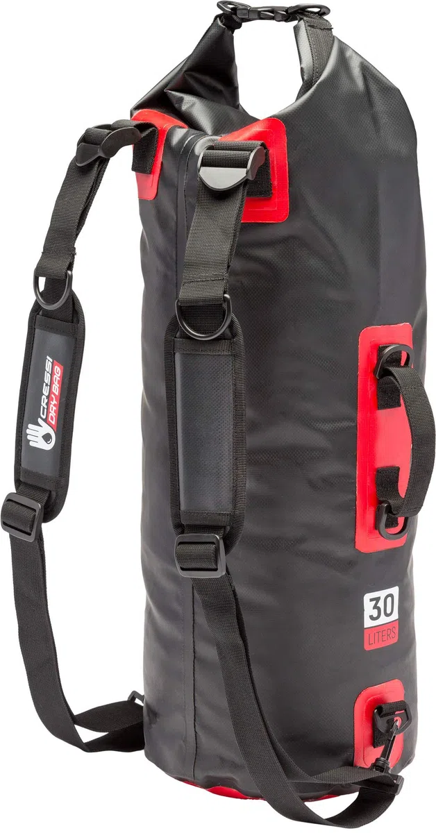 Cressi Octopus Mochila Impermeable 30L Rolltop Bolsa Estanca PVC para Viaje Senderismo Ciclismo Surf Buceo Camping, Backpack Outdoor Deportivo con Tirantes Acolchados y Asa Lateral