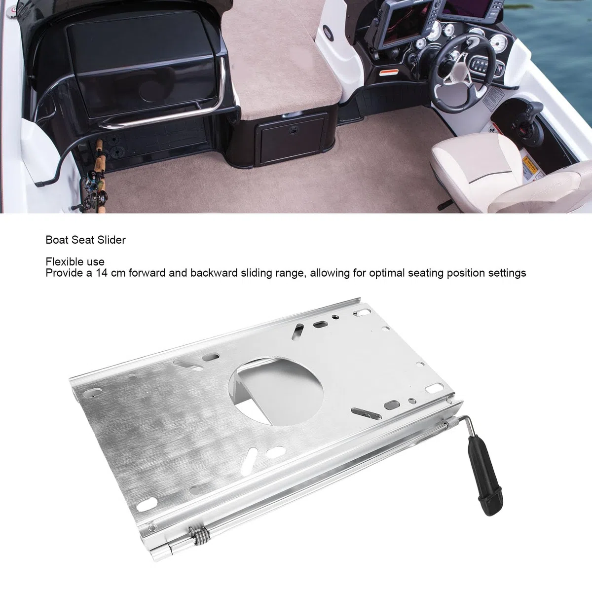 Yctze Tobogán para Silla de Barco de Aleación de Aluminio, Tobogán para Silla Marina, Control Deslizante para Asiento de Barco, Pista Deslizante para Asiento de Barco, Se Adapta a la