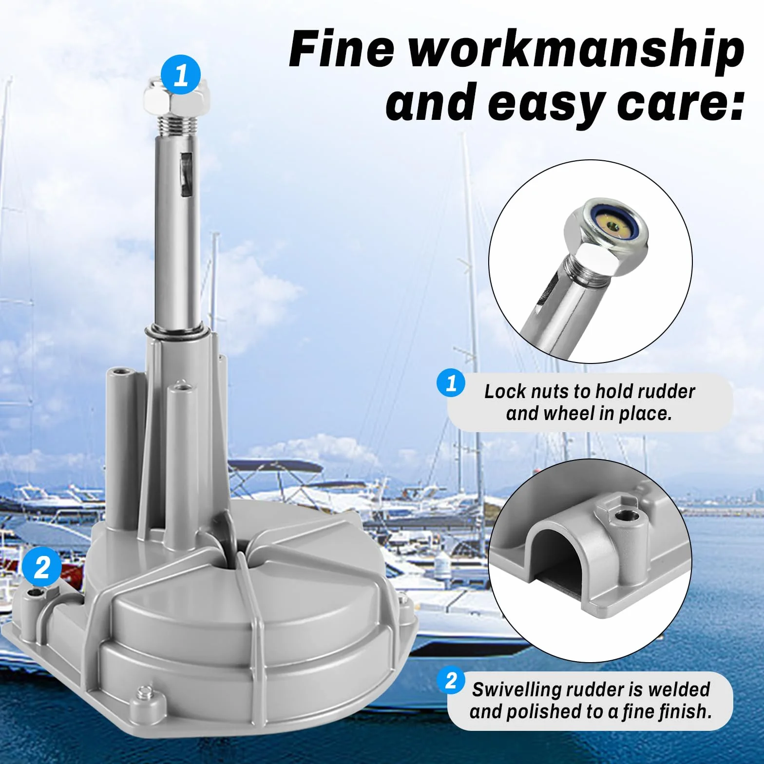 Sistema de dirección de barco, kit de dirección mecánica rotatoria, cable de control de cable de 304,8 cm, fueraborda, sistemas de dirección marina para barcos de pesca, yates y otras