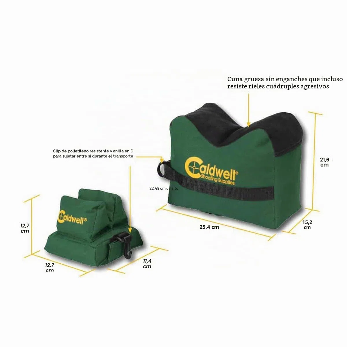 Caldwell Deadshot - Bolsa Delantera y Trasera con construcción Duradera y Resistencia al Agua para Exteriores, Rango, Disparos y Caza