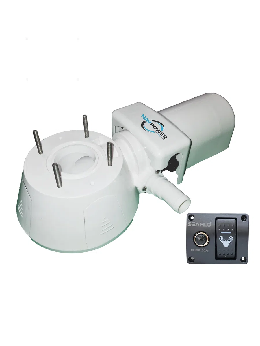 Navpower - Kit de transformación para Inodoro Universal de 12 V – Kit de conversión de Inodoro Manual a eléctrico – Barco Inflable Vela Caravana