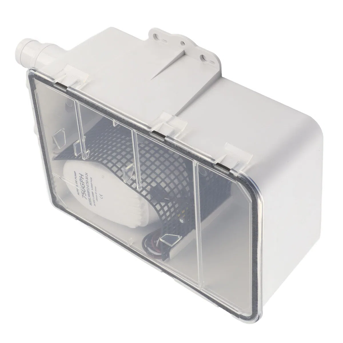 Bomba de Sumidero de Ducha de 750 GPH, Caja de Drenaje de Sentina, Caja de Sumidero Marino, de Drenaje de Agua con Interruptor de Flotador Automático Incorporado, Múltiples (24V)