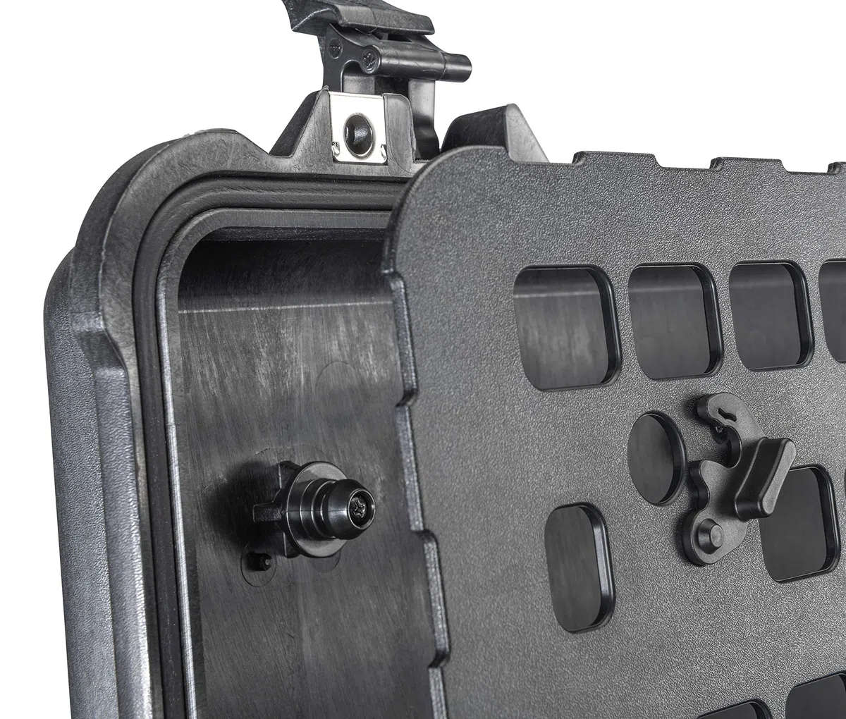 PELI Panel MOLLE con tecnología EZ-Click, Accesorio para la Maleta 1560, Organizador de Tapa Desmontable Multiusos para acoplar Bolsillos Molle, Color: Negro