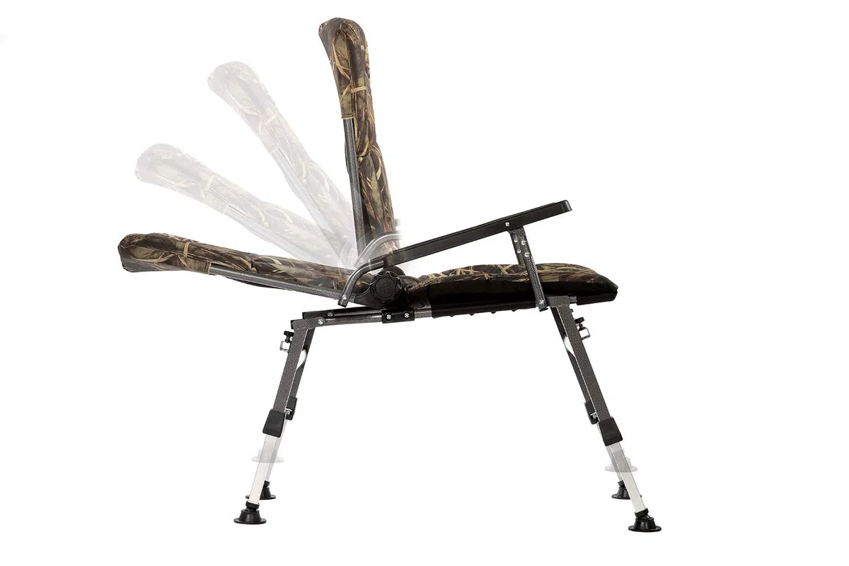 Carp F5R ST/P CAMU - Silla de camping con altura extra y mesa para cañas de pescar