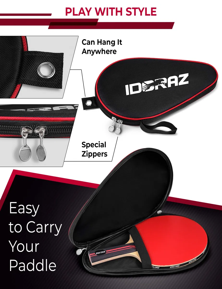 Raqueta Profesional de Ping Pong, Raqueta de Tenis de Mesa con Funda de Transporte, Goma aprobada por la ITTF para Jugar en torneos, la Mejor Paleta de Tenis de Mesa
