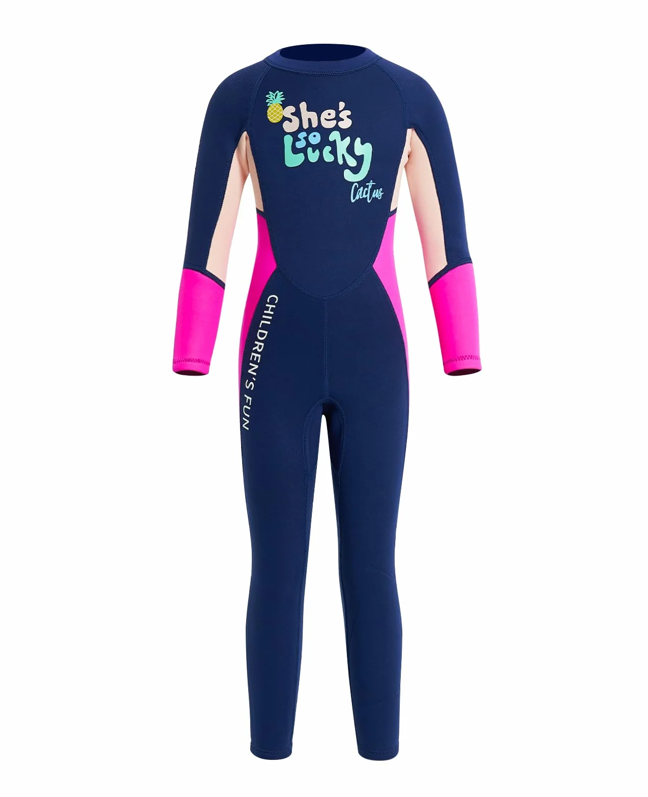 Gogokids Traje de Neopreno para Niñas, Cálido Traje de Buceo 2.5mm Neopreno Manga Larga Engrosado Ropa de Natación de Una Pieza Protección Solar UV 50+