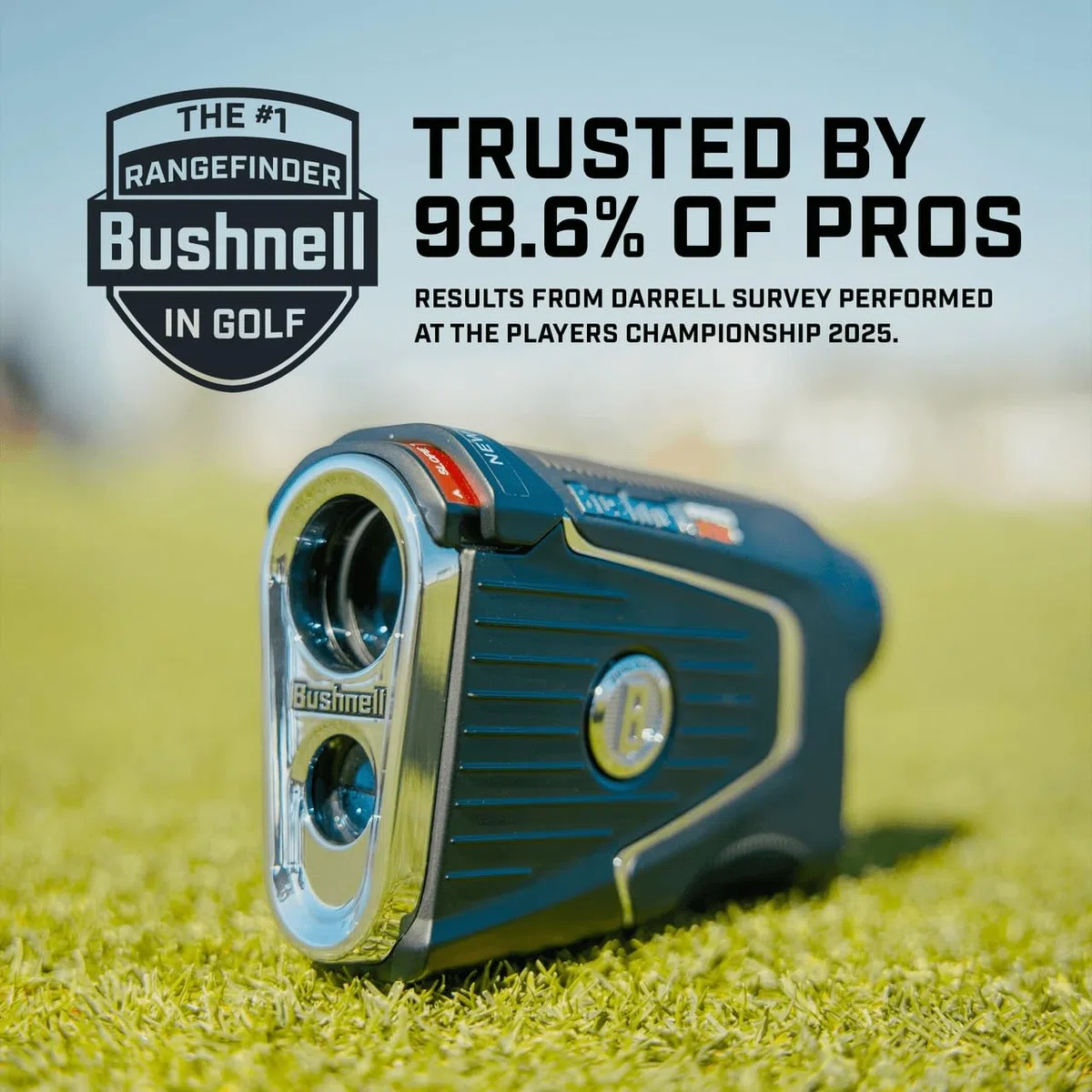 Bushnell Golf Pro X3+ - Telémetro láser con Velocidad del Viento, Pendiente y compensación de Elementos | Rango de 1300 Yardas, Aumento 7X, Pantalla Dual, JOLT Visual y Soporte magnético para Carrito