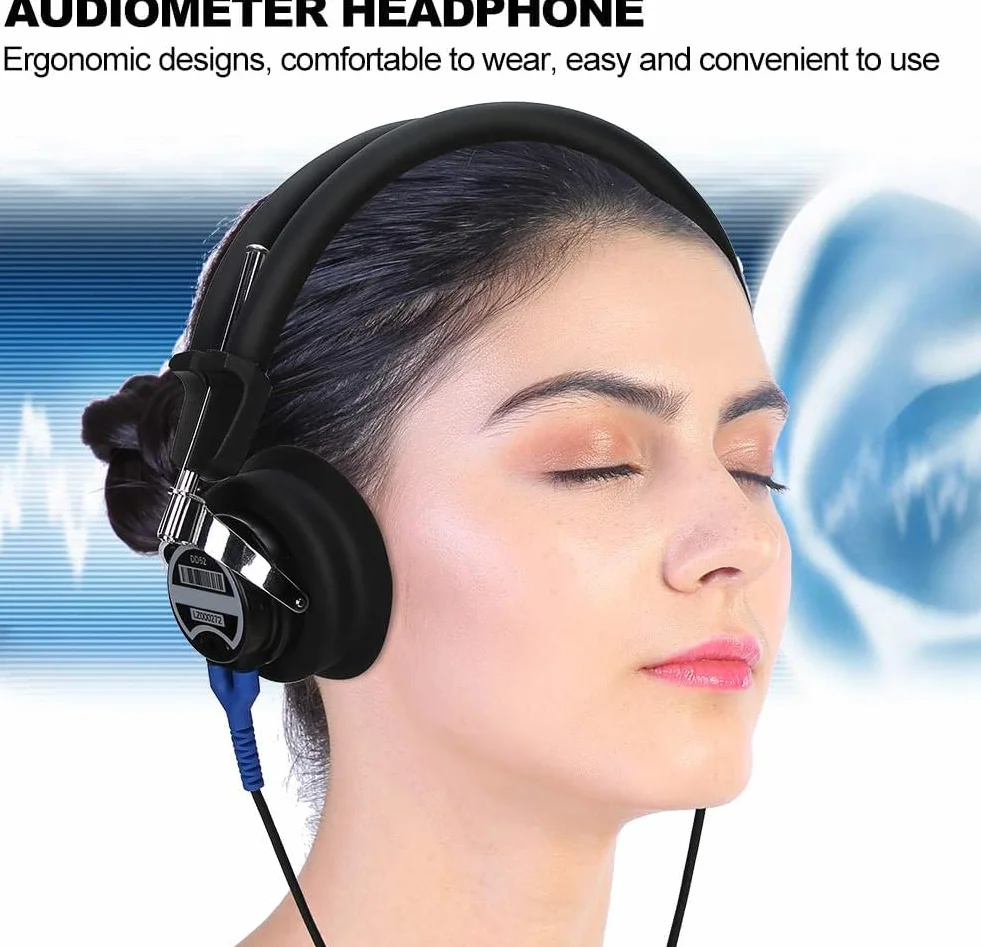 Auriculares con Audiómetro, Probador De Audición Digital, Auriculares con Audiómetro De Alta Sensibilidad para Audiólogos, Prueba De Audición por Conducción De Aire (HB7)