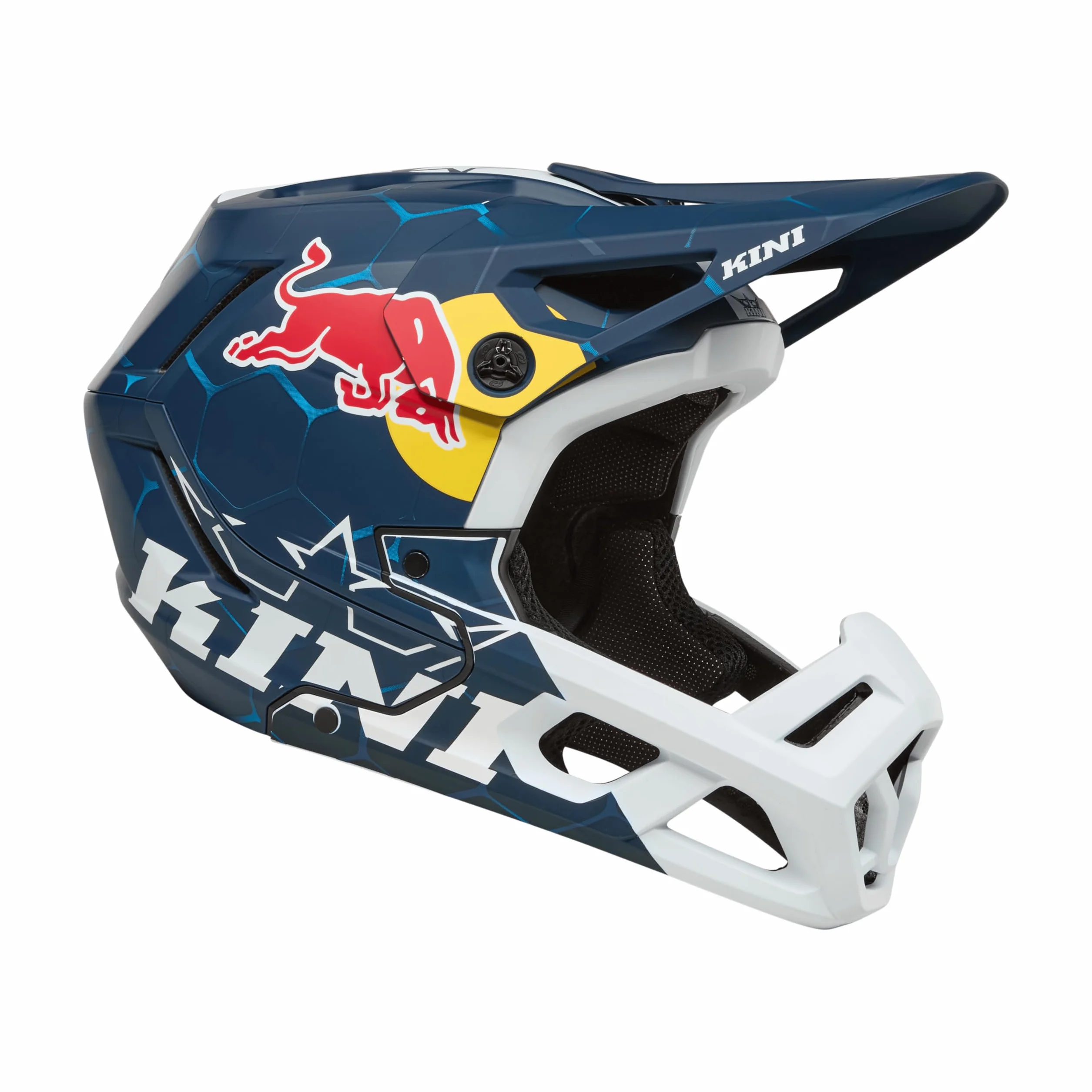 EC Kini Red Bull 1.0 - Casco de bicicleta de montaña (talla M, 57/58 cm), color azul y blanco