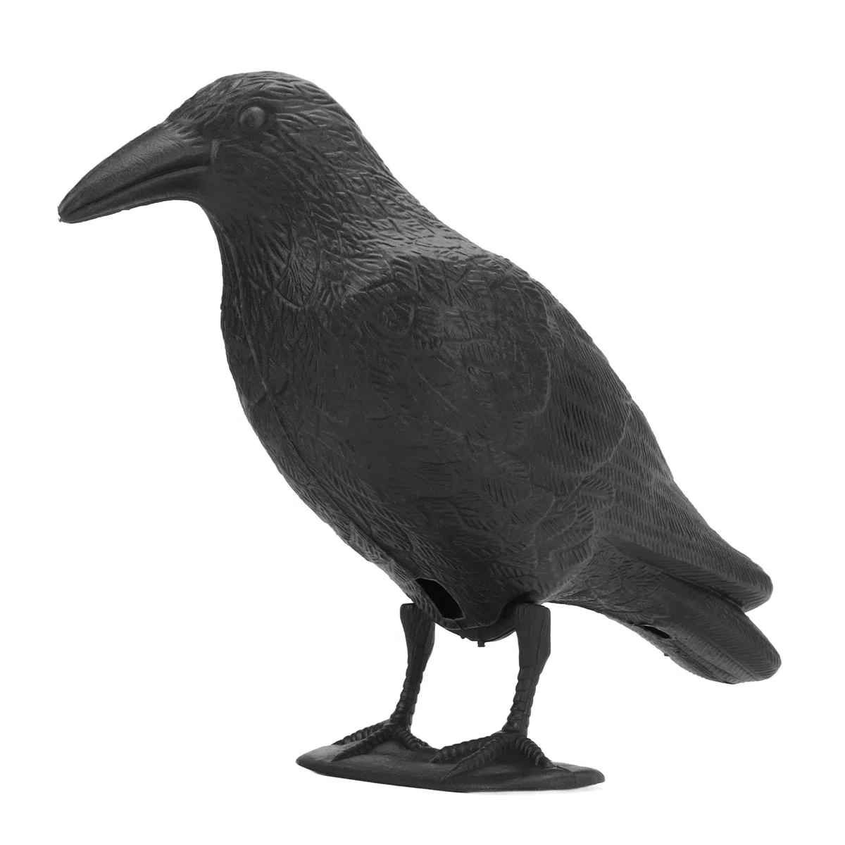 Cuerpo Principal del Señuelo de Cuervo, con Poste para Atraer la Caza y Asustar a los Pájaros P E Crow PE Decoración de Patio de Simulación Negra