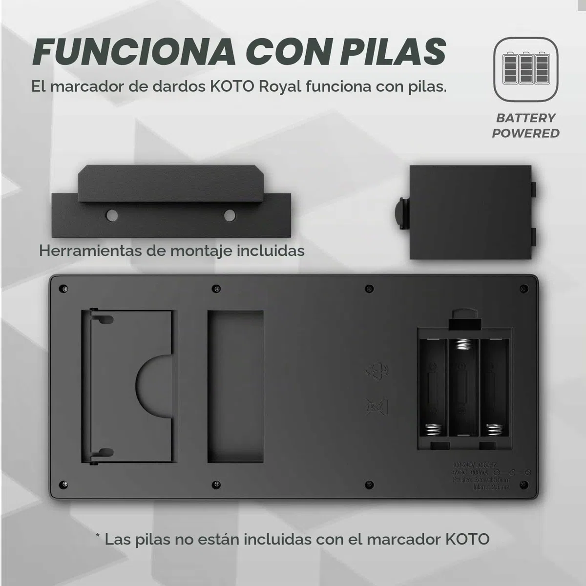 KOTO – Marcador de Dardos Electrónico con 40 Juegos, Pantalla de Puntuación, Apto para 8 Jugadores, Incluye Fijación a la Pared, Funciona con Pilas