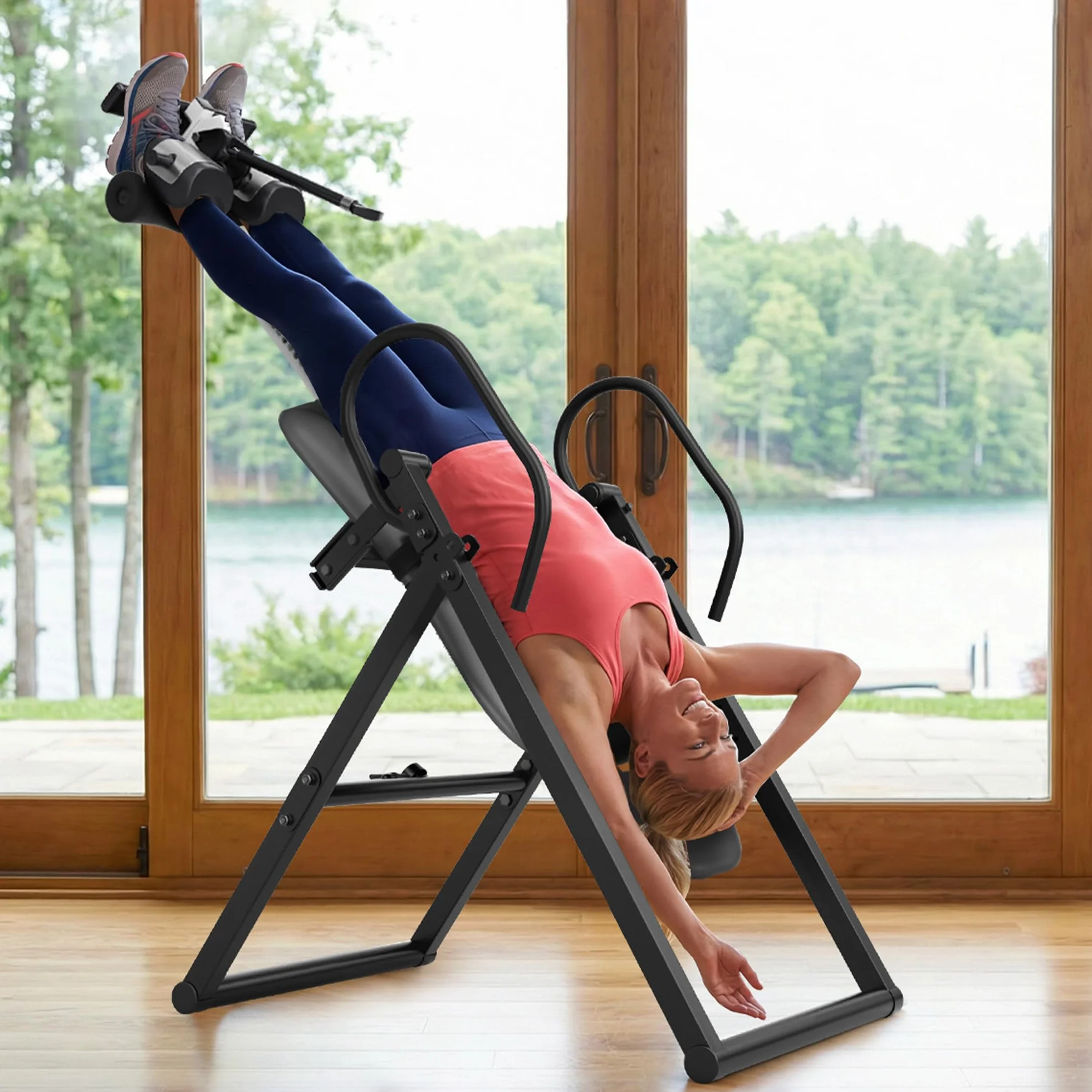 YOLEO Gravity Tabla de inversión Plegable con Bloqueo de Seguridad, Entrenador de Gravedad con Soporte Lumbar para Terapia para aliviar el Dolor