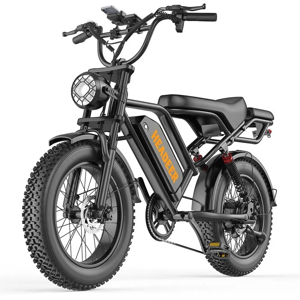 BK20 Bicicleta eléctrica para Adultos, 48V 20Ah, batería extraíble, Larga autonomía 60-100 km, Bicicleta eléctrica 20 Pulgadas, Todoterreno, suspensión Doble, 7 Marchas, Freno de Disco Doble