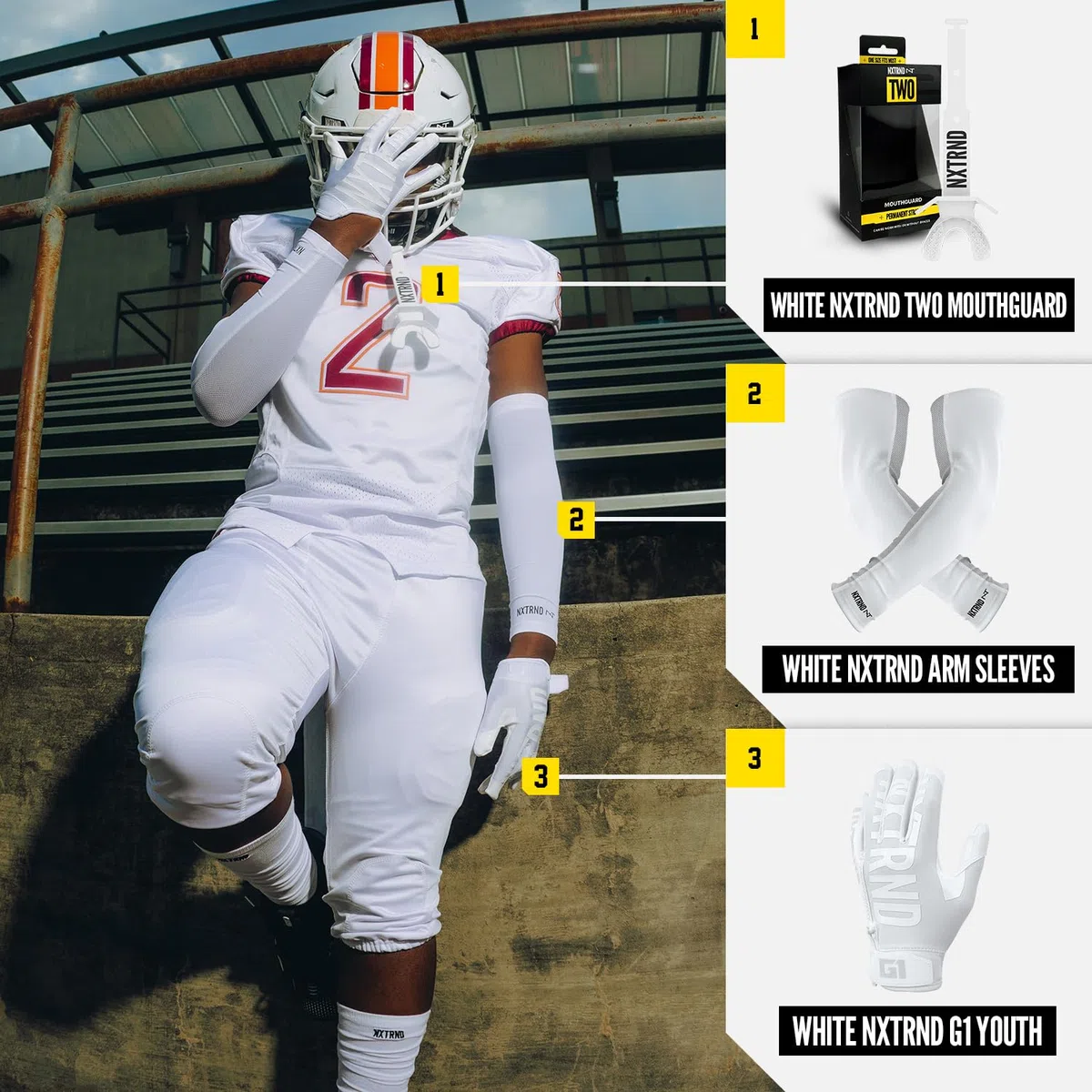 Nxtrnd G1 Pro - Guantes de fútbol para hombres y jóvenes (blanco, talla M)