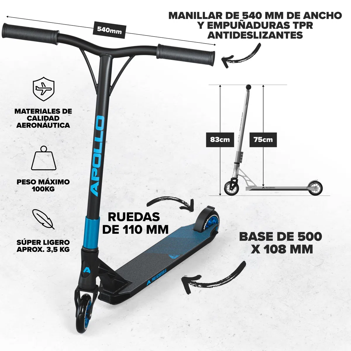 Apollo Genesis Pro Stunt Scooter ABEC 9 Freestyle