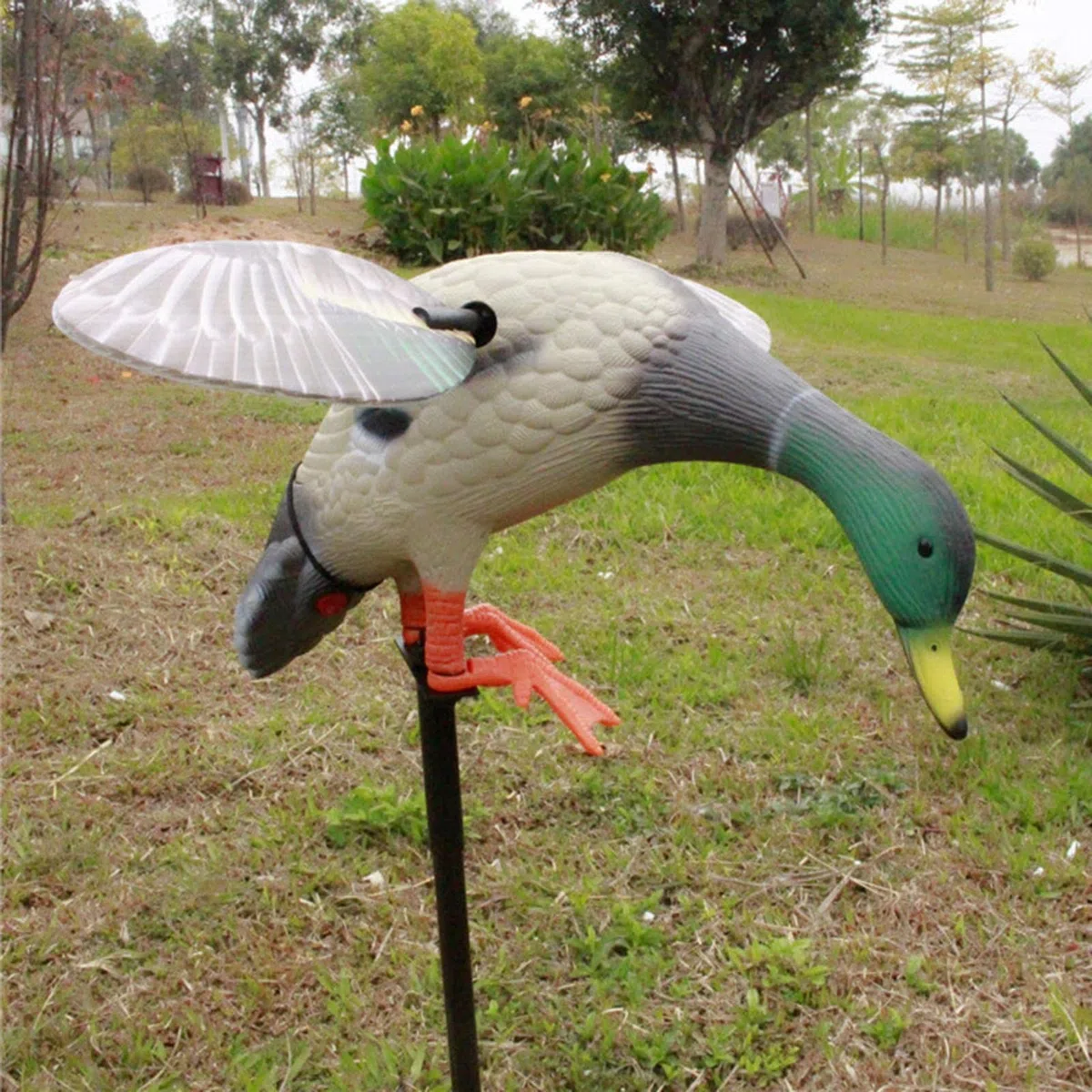 Sakamura Pato Movimiento,Mallard Wing Señuelo Pato Flexible - Señuelo eléctrico del Pato del Control Remoto con Pilas para la Caza rápida del Pato