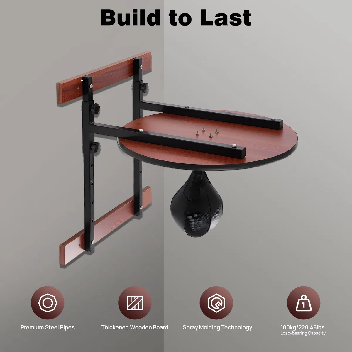 Speedball Platform - Pera colgante para entrenamiento de boxeo, montaje en pared, altura ajustable