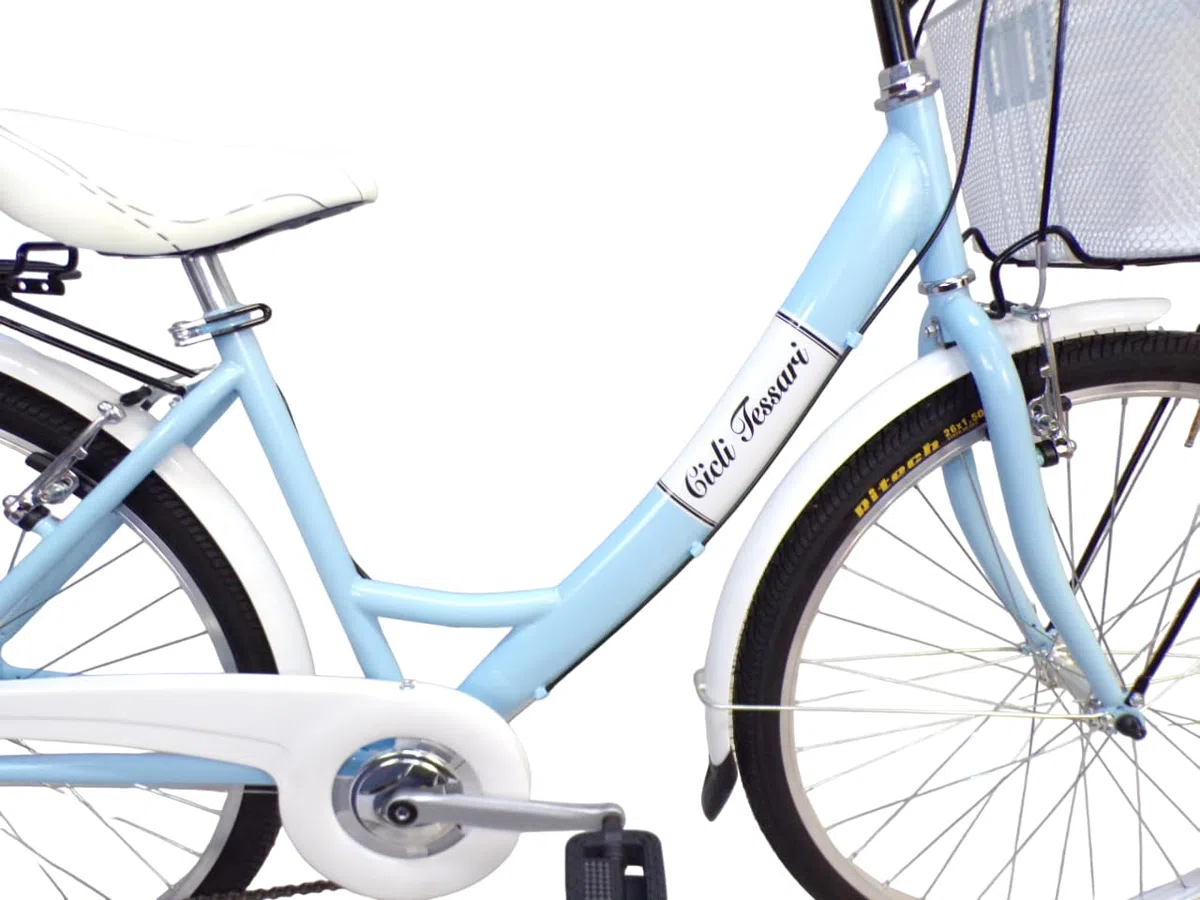 Bicicleta de mujer de paseo de 26 pulgadas para niña, cambio de 6 velocidades