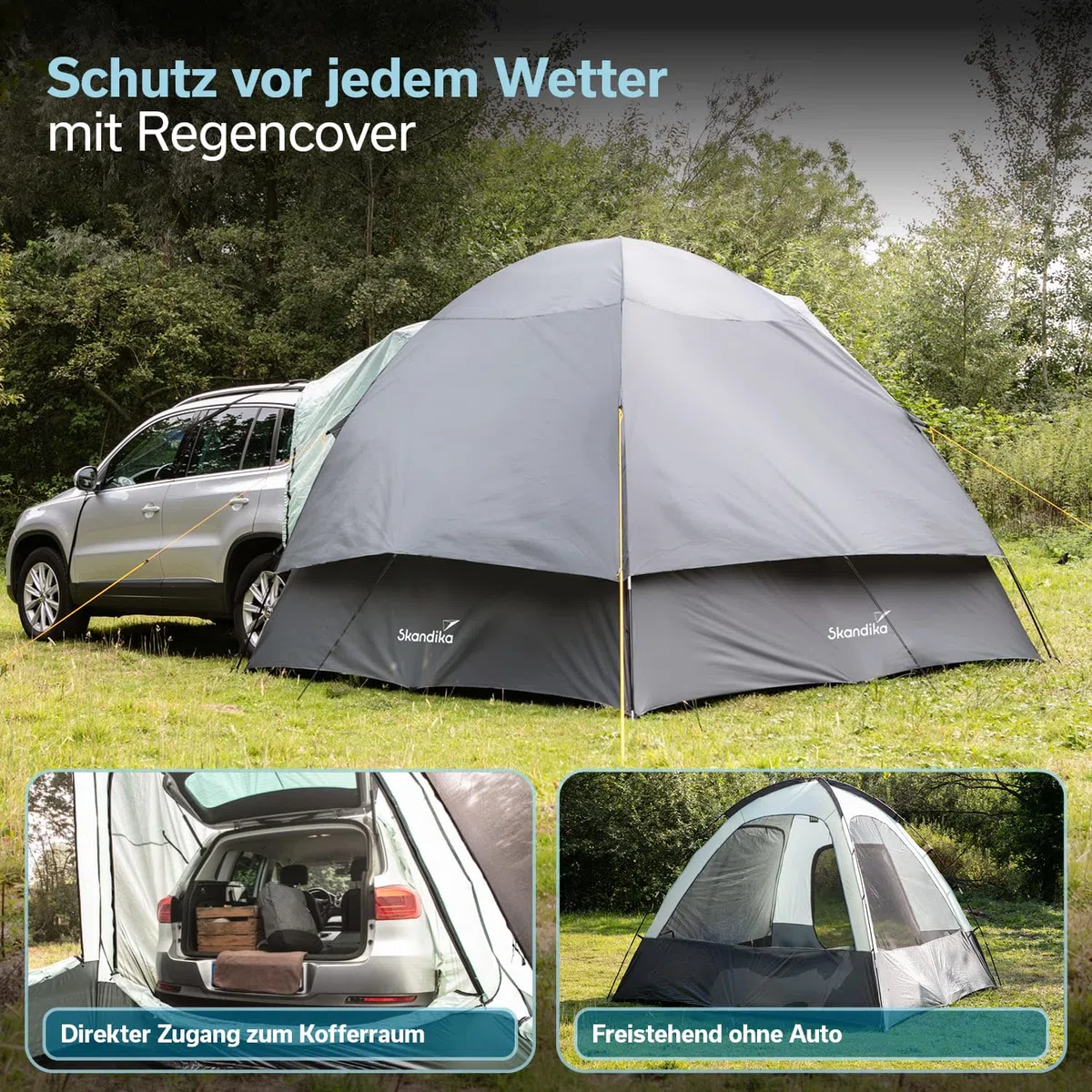 skandika Pitea SUV - Tienda Avance para Furgonetas de Camping - 4 Personas - 300 x 300 x 220cm - Suelo Cosido en Forma de bañera - Material Reciclado - mosquiteras