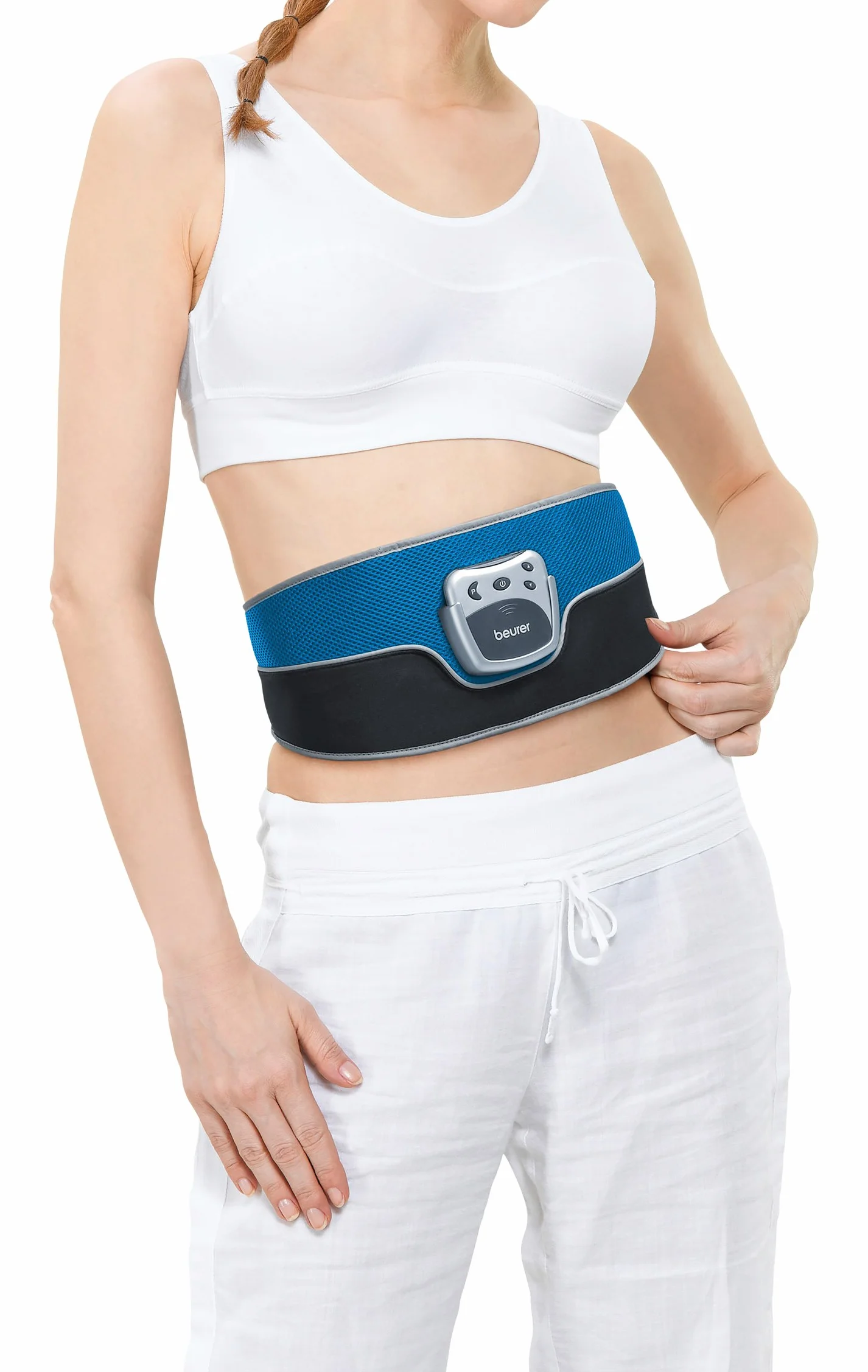 Beurer EM 36 Cinturón abdominal, EMS, para músculos abdominales centrales y laterales, 40 niveles de intensidad, lavable