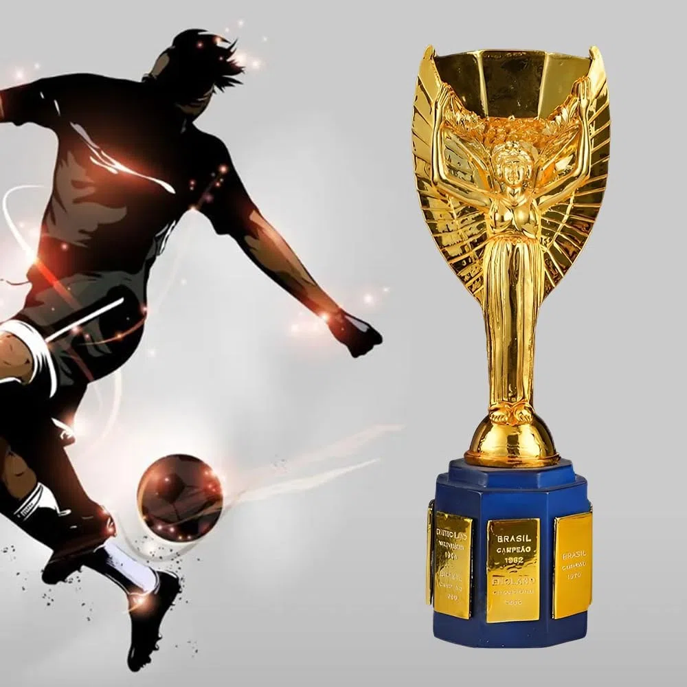 Trofeo Rimet réplica de trofeos de campeones de la Copa del Mundo Copas de Premio de tamaño Completo restauración 1:1 trofeos Recuerdos de fútbol ​​exhibición temática de Bar