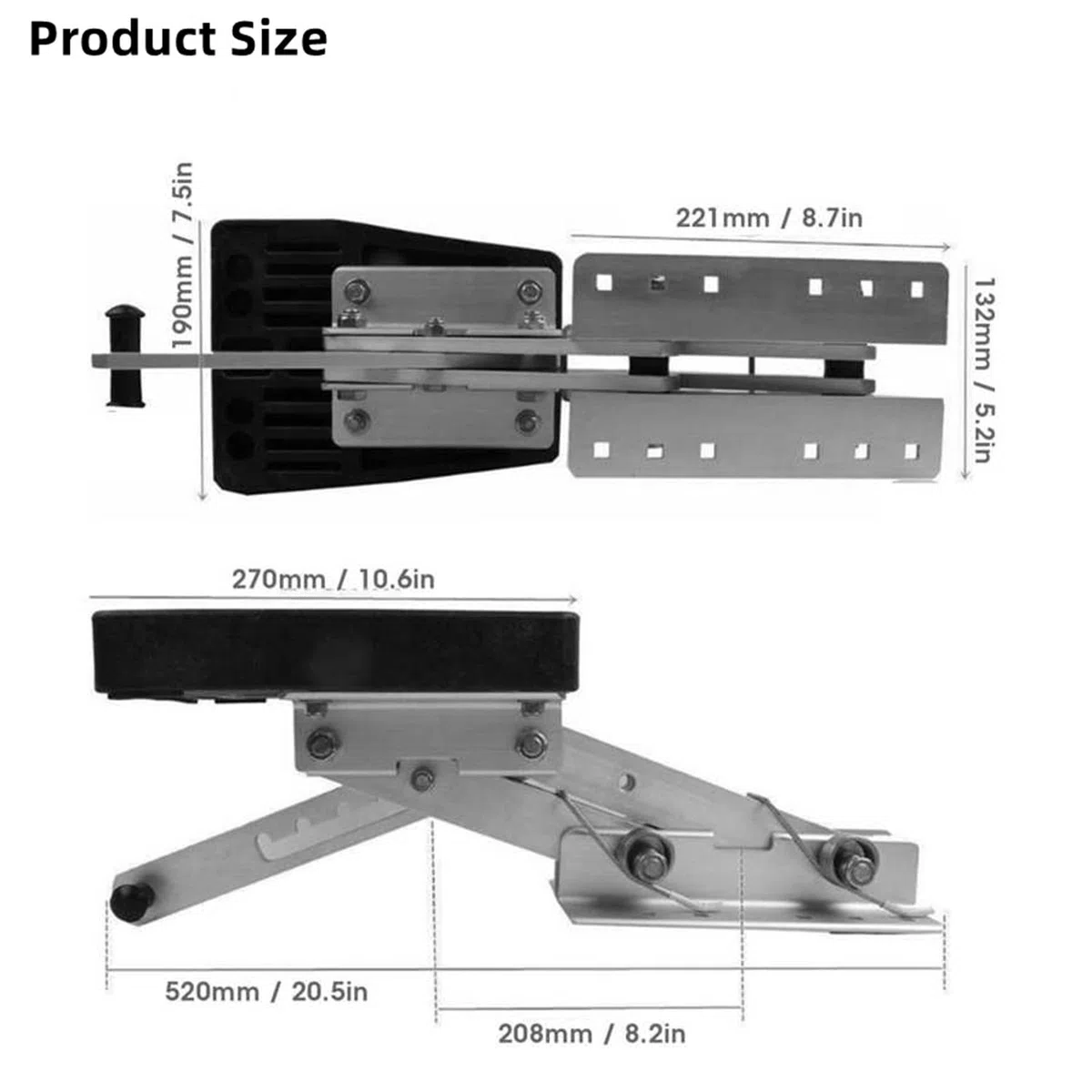 Nisorpa Soportes de motor de barco – hasta 20 hp, carga de 110 libras, soporte fuera de borda para transom, soporte de motor fuera de borda para 2 tiempos