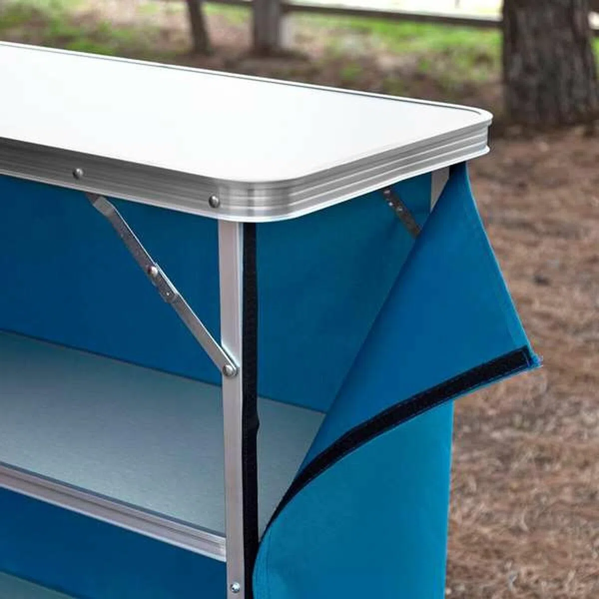 AKTIVE 63090 Armario de Tela para Camping, Estructura Plegable y Desmontable, con Bolsa de Transporte, Medidas 110x38x88 cm, Mueble Auxiliar Cocina Exterior, Armarios, Almacenaje Aire Libre