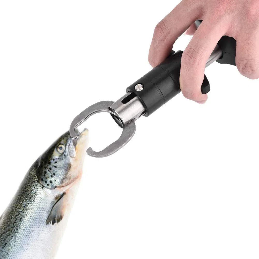Pese 25 kg / 55 LB Digital Fish Gripper, 3 en 1 Portable Fishing Tool Kit Lip Grabber Grip Grabber con escala de peso y 1M de cinta