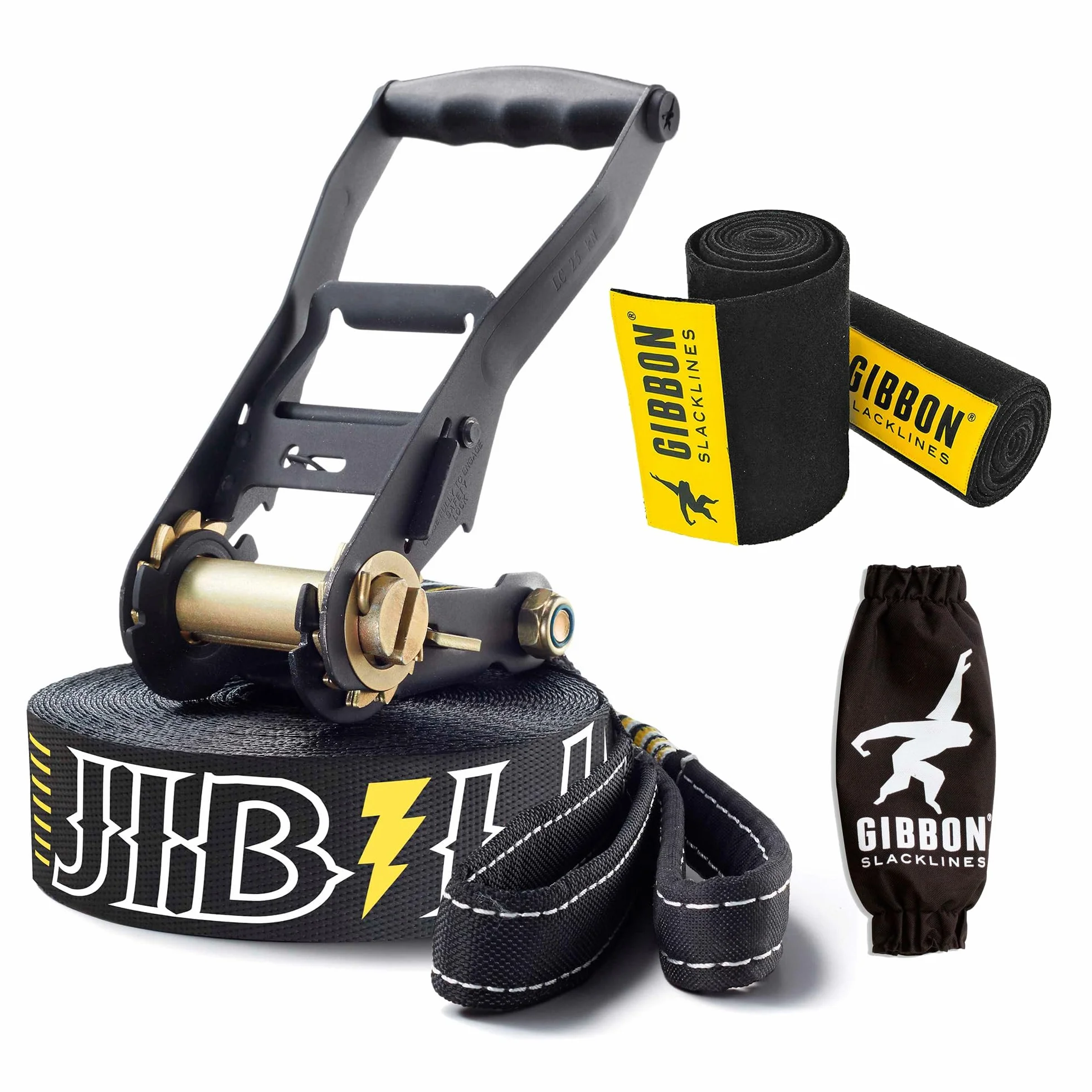 Gibbon Slacklines Jibline con Treewear Slackline-Set, Sin género, Black, L