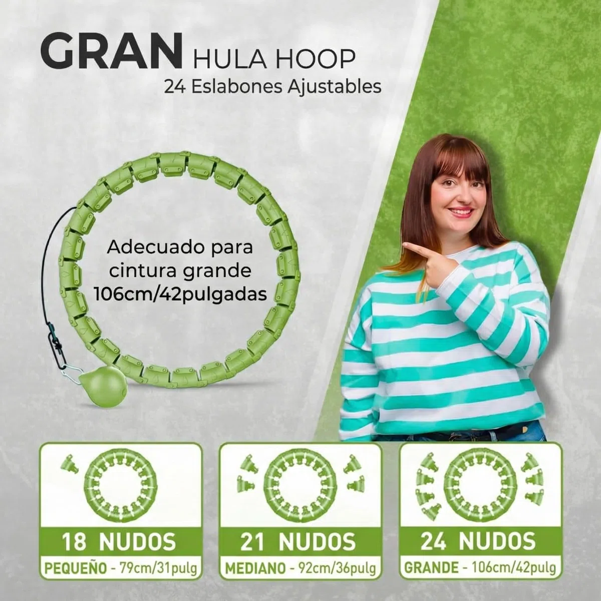 Active 100 Hula-Hoops-u5 - Hula Hoops con Peso Inteligente Adult, Unisex