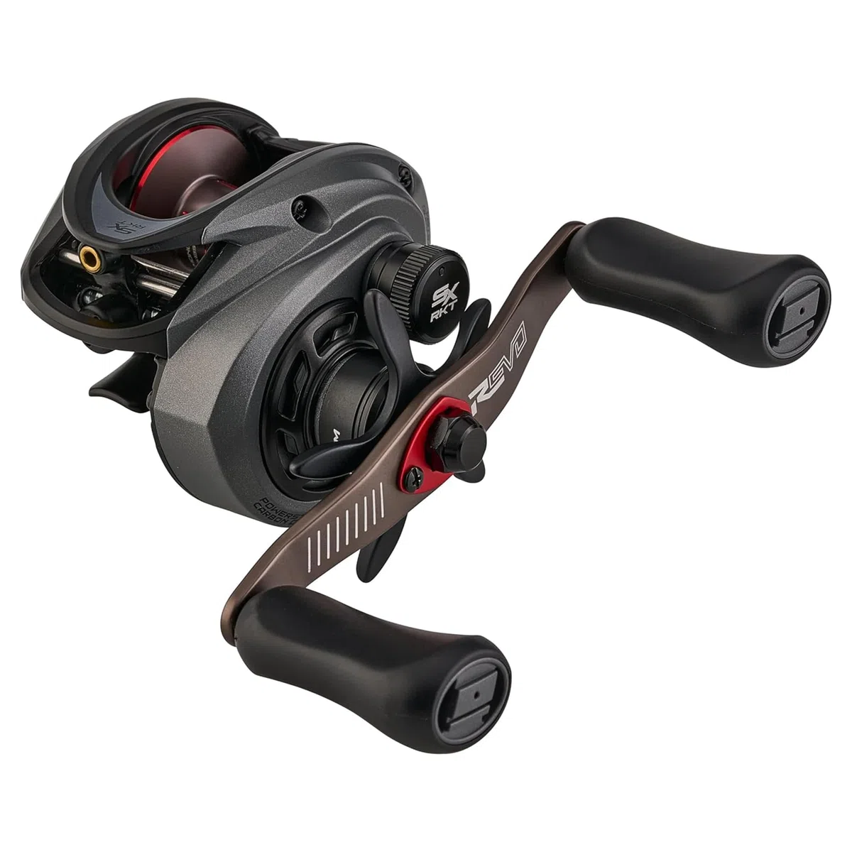Abu Garcia Low Profile Baitcast Reel, Carretes de perfil bajo Revo SX Rocket, Pesca de depredadores, Pescador de agua dulce, Perca, Lucio, Zander, Negro, Robusto y ligero 10+1 Rodamientos, Perfil bajo