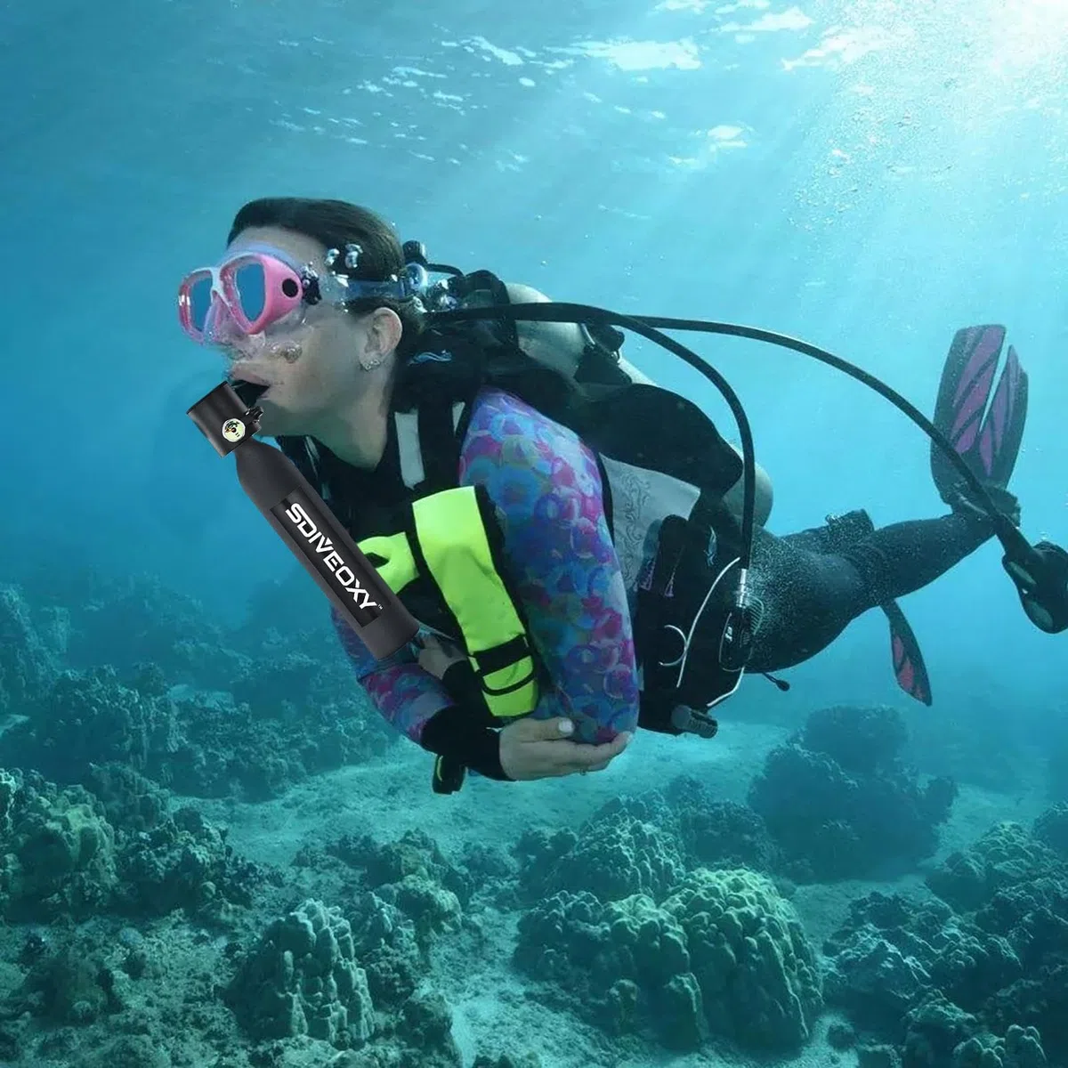 Tanque de buceo, paquetes de equipo de buceo de buceo, tanque de buceo MiniPortable, cilindro de buceo de 0.5 L, tanque de oxígeno de buceo, cilindro de minibuceo, juego de equipo de buceo,