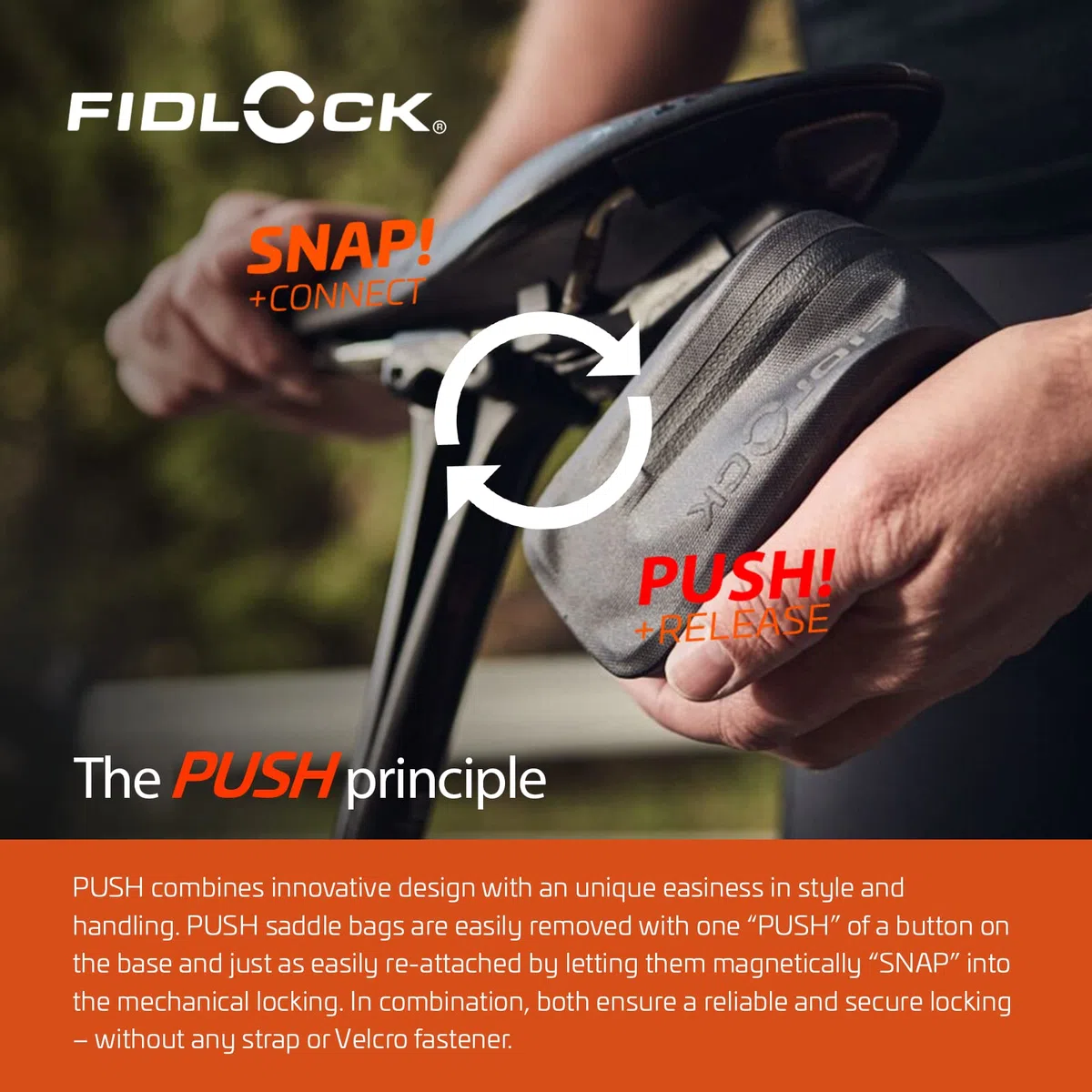 FIDLOCK Push Bag 600 Incl.Push Saddle Base Black BIDONES Y PORTABIDONES, Adultos Unisex, Negro, ESTANDAR