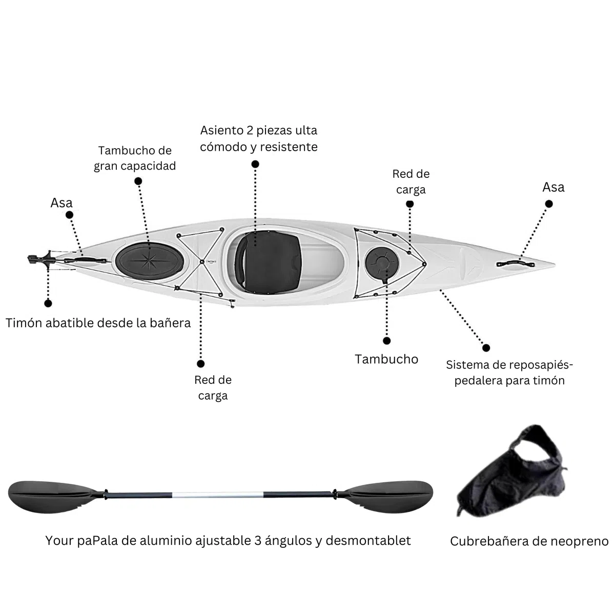 Cambridge Kayaks ES, Adventura 350, Turismo, Verde, Rigido