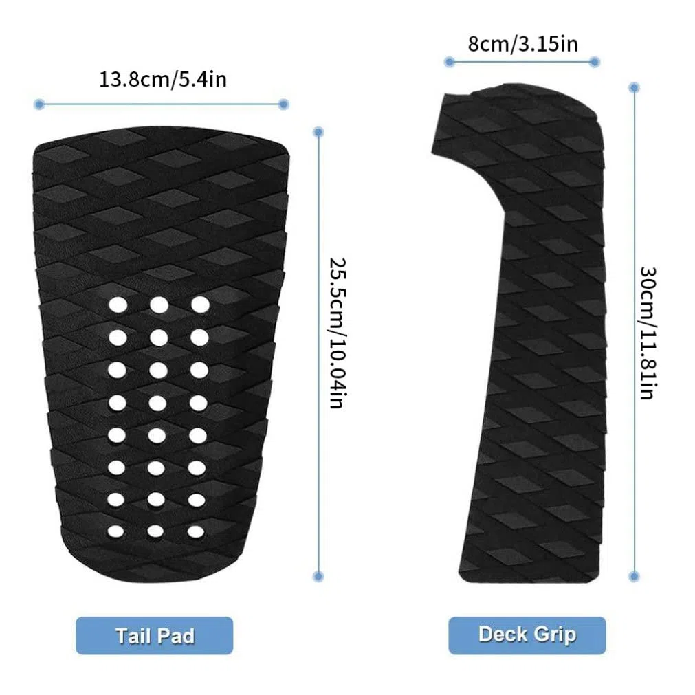 Tabla de surf Grip Pad antideslizante EVA Skimboard cola Surf Tracción Mat con agujero 3PCS tablas de surf